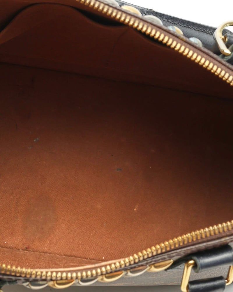 Louis Vuitton Monogram Macassar Studded Alma PM Bag