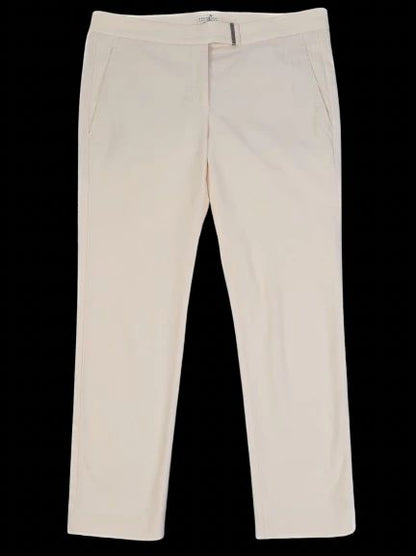 Excellent Brunello Cucinelli White Elastane WomenÕs Pants Made in Italy