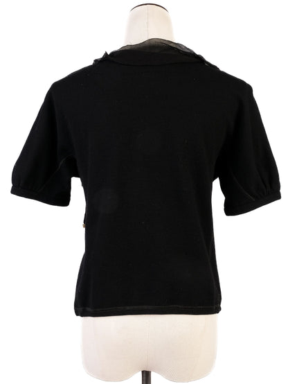 Excellent Louis Vuitton Black Cotton Short-Sleeved Top Size XS
