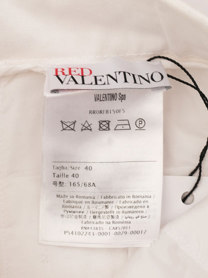 Excellent Red Valentino White Shorts Size 40 with Braided Detail