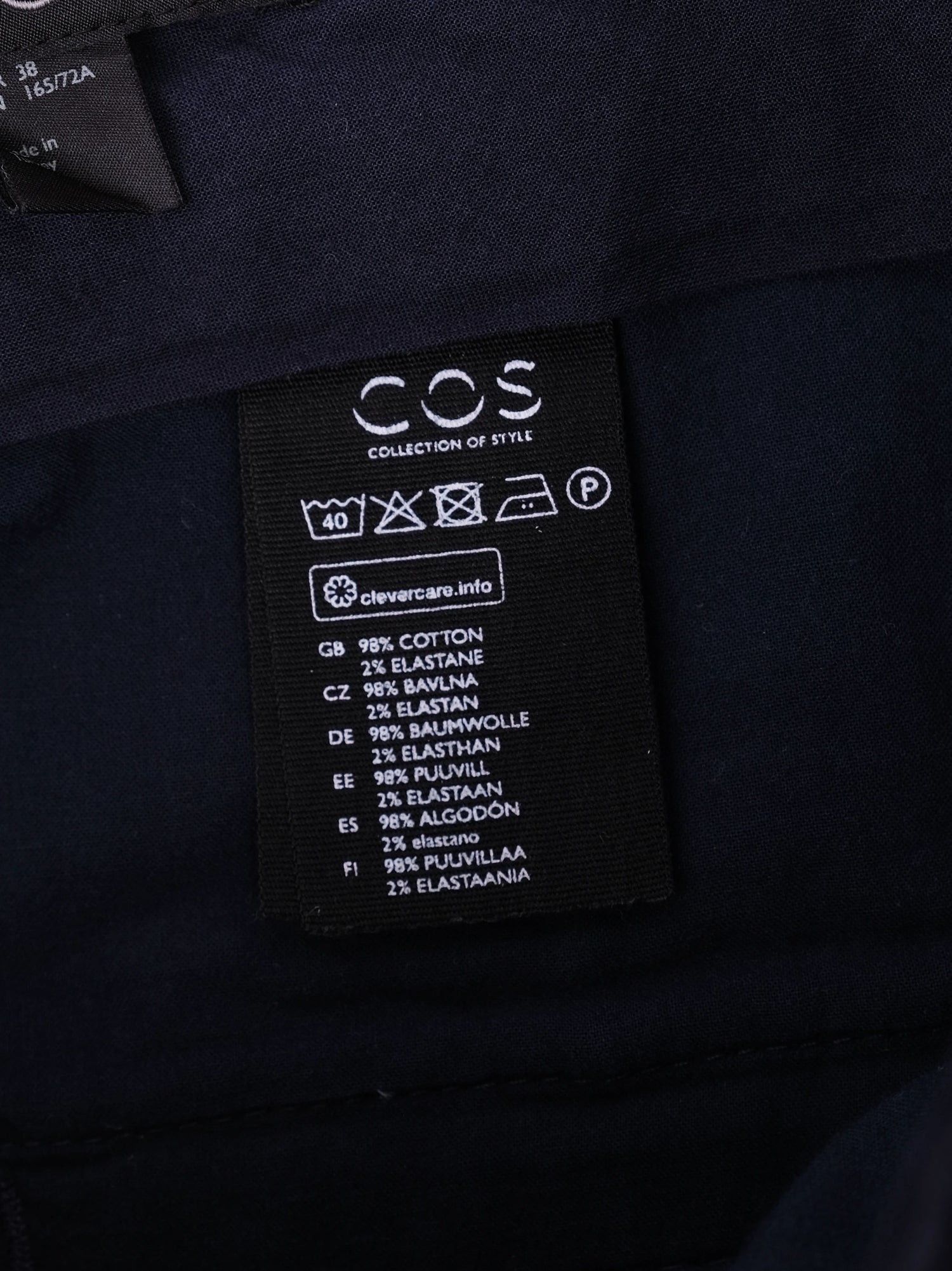 Excellent Cos Blue Corduroy Shorts Size M Women Elastane