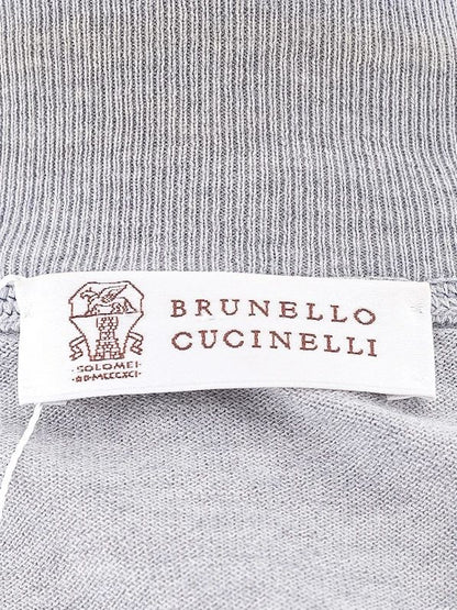 Excellent Brunello Cucinelli Gray Cotton Stripe Sweater Size XL