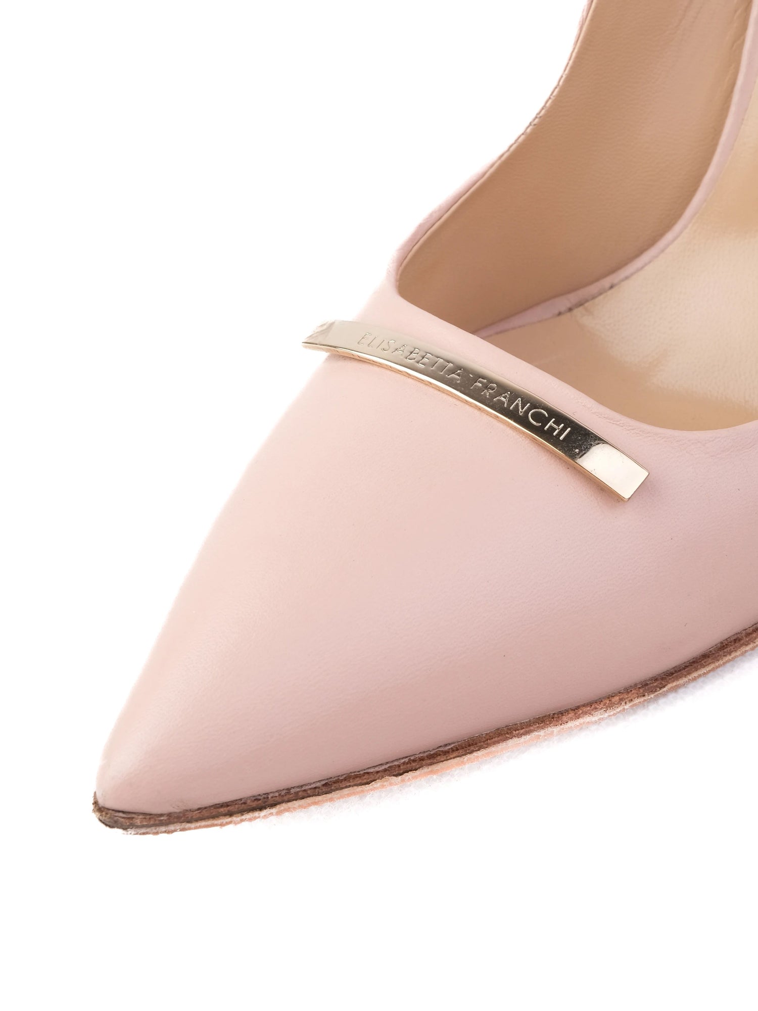 Excellent Elisabetta Franchi Pink Leather High-Heeled Shoes Size 36