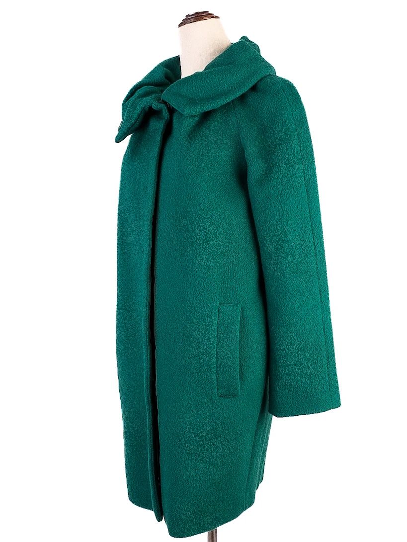Excellent MAX&amp;Co Green Wool Coat Size S with Large Collar