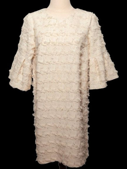 Average River Island White Textured Dress Size XS Polyester