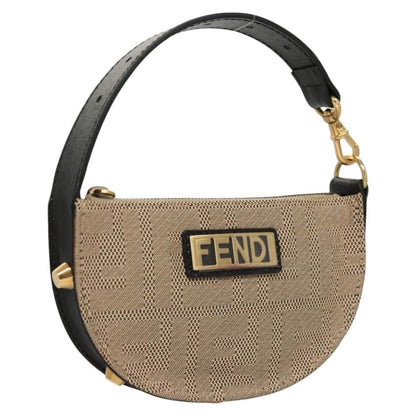 Fendi Zucca Canvas Accessory Pouch Beige Gold Auth