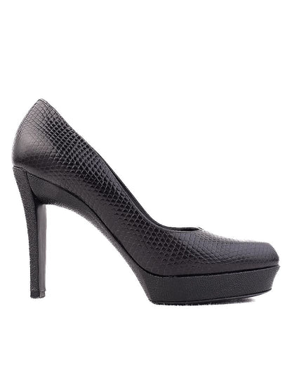Excellent Donna Karan Black Leather High-Heeled Shoes Size 37