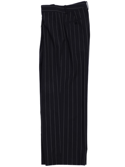 Excellent Theory Black Pinstripe Trousers Size S Wool