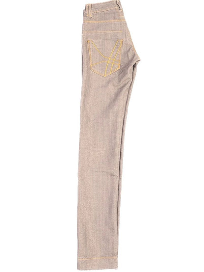 Excellent Pinko Gray Cotton Jeans Size S with Unique Pocket Design
