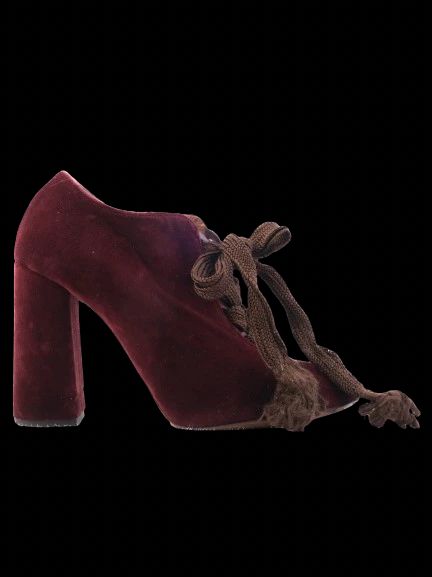 Excellent Chloe Red Suede High-Heeled Shoes Size 35