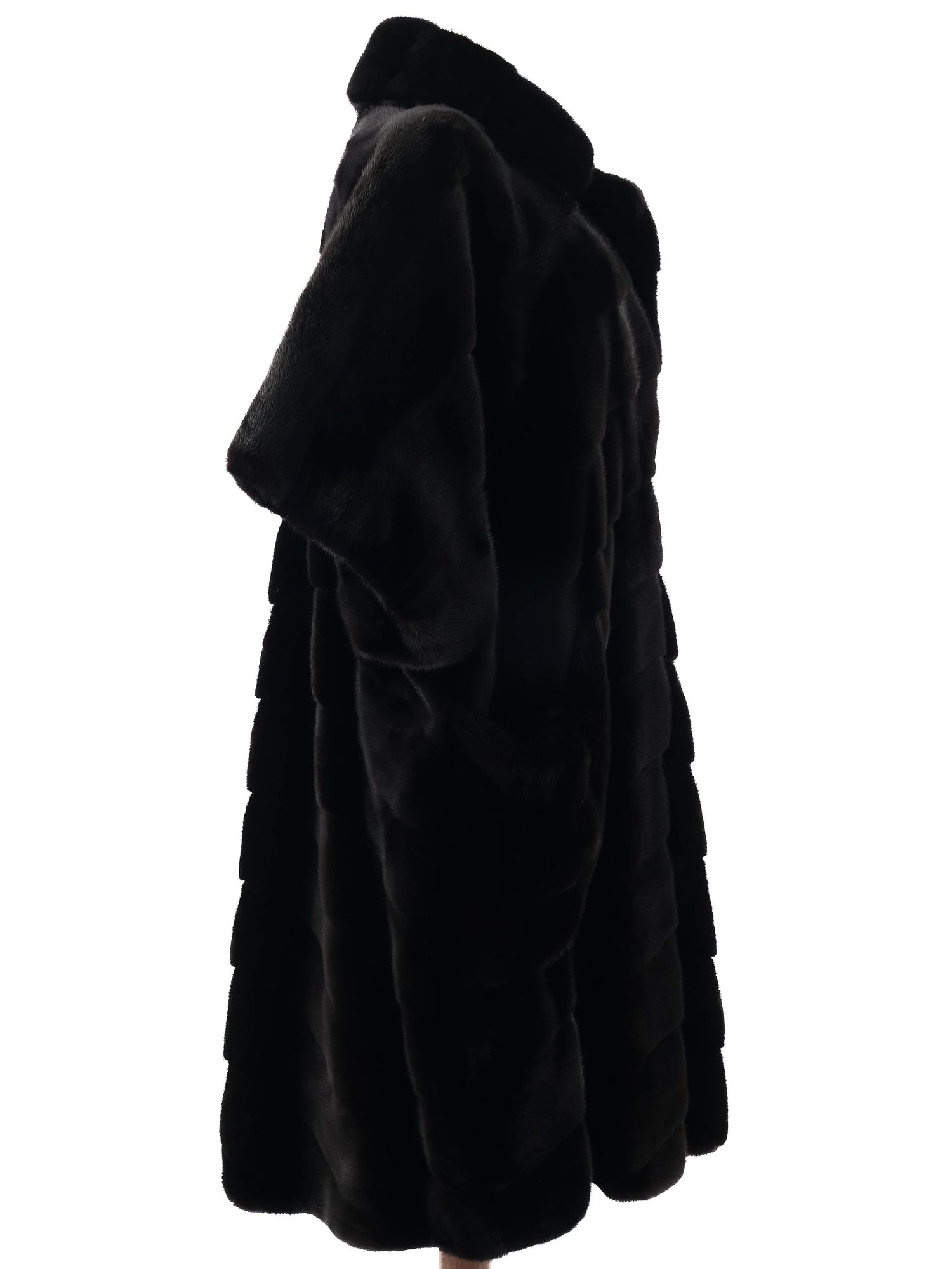 Helen Yarmak Black Faux Fur Cape Coat Size L - Perfect Condition