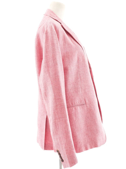 Excellent Emporio Armani Pink Blazer Size L Textured Fabric
