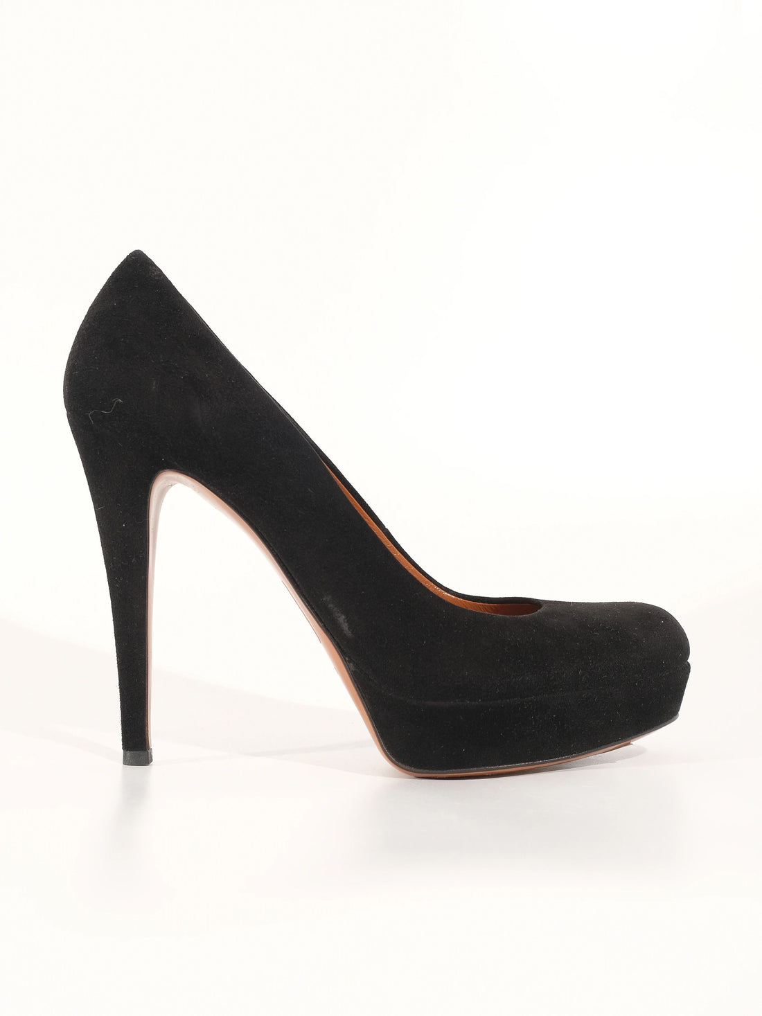 Excellent Gucci Black Genuine Suede High-Heeled Shoe Size 38.5