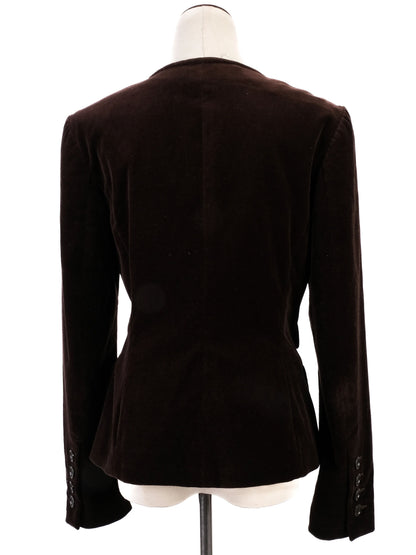 Excellent Clips Orange Modal Blazer V-Neck Size M Women
