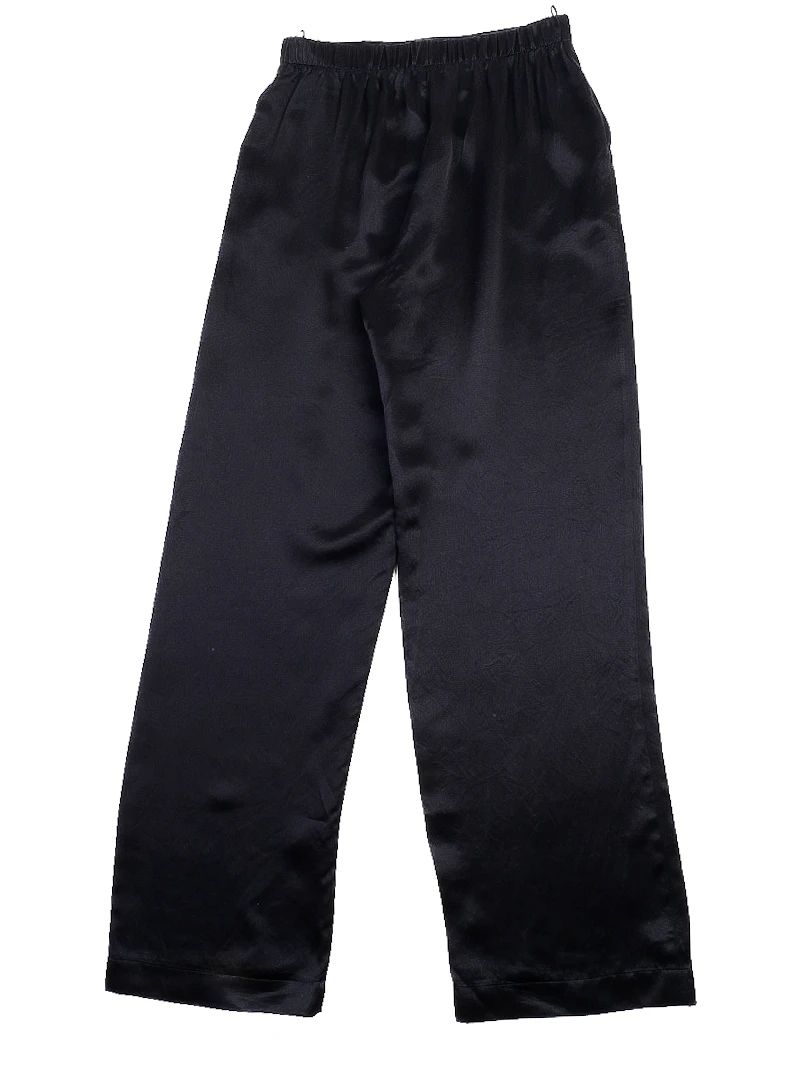 NEW Max Mara Black Acetate Pants with Elastic Waistband