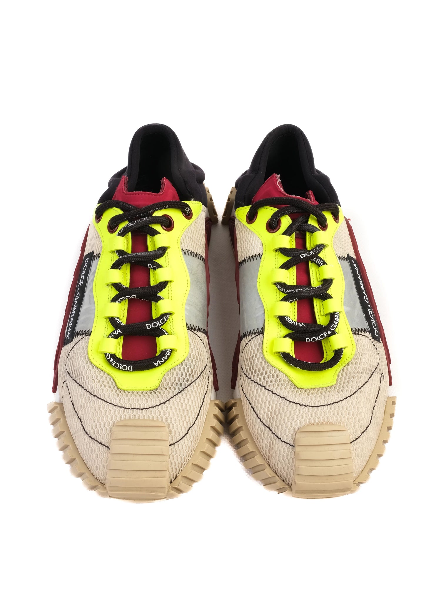 Perfect Dolce Gabbana Sneakers Size 41 Beige Black Red Neon Yellow