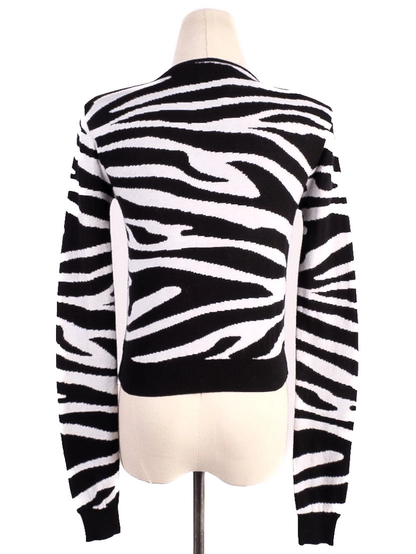 Excellent Balmain Zebra Print Cardigan Cotton Size N/A