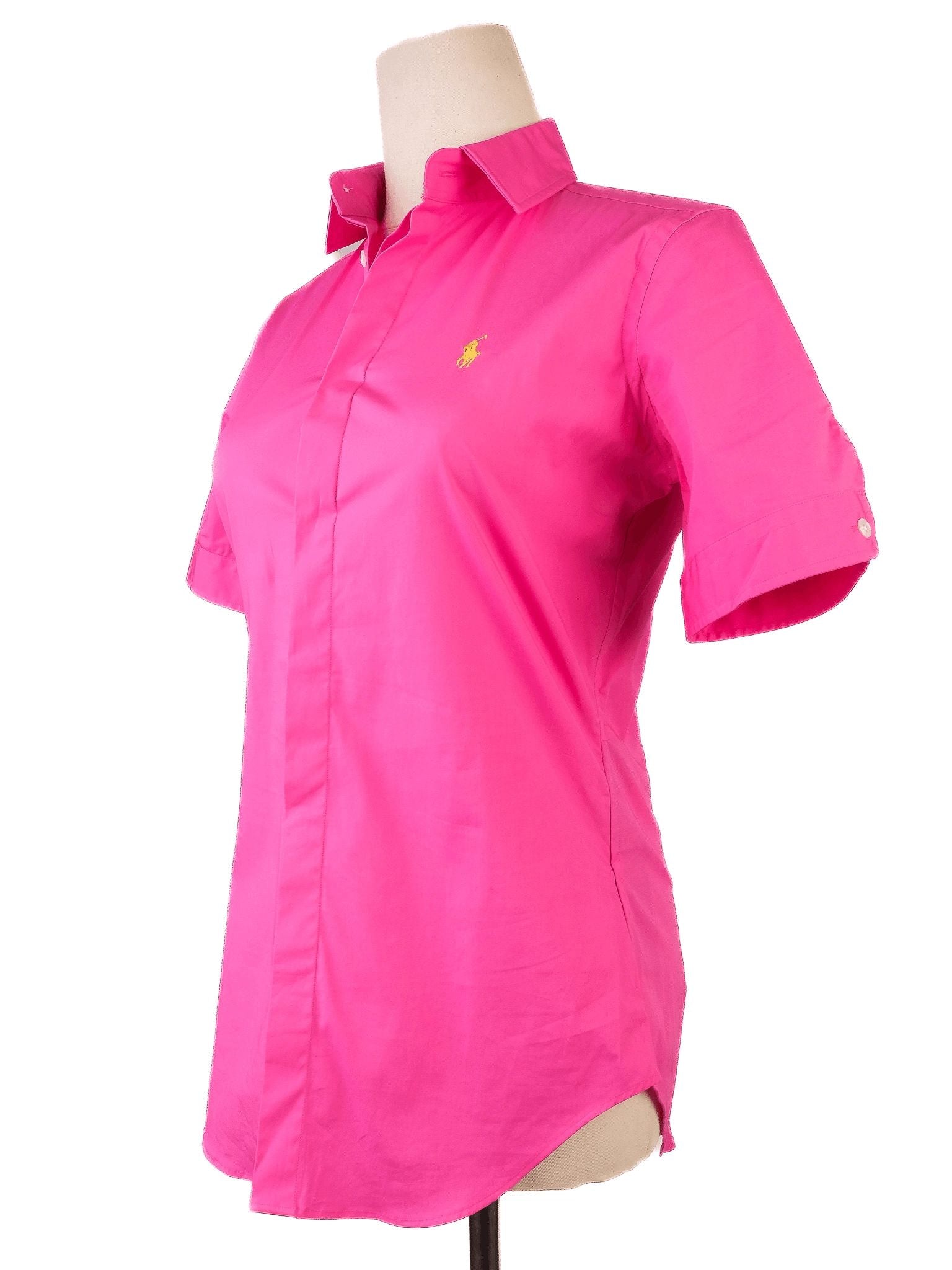 Excellent Ralph Lauren Pink Cotton Shirt XS Super Slim Fit