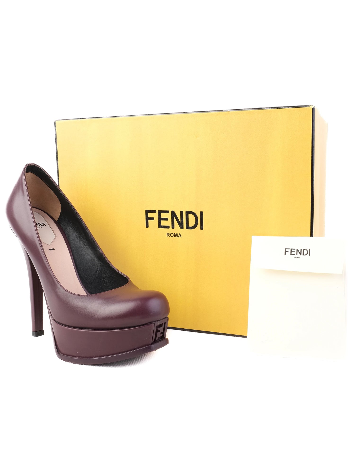 Excellent Fendi Purple Leather High-Heeled Pumps Size 38.5