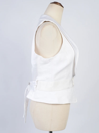 Emporio Armani White Sleeveless Vest Excellent Condition Size L