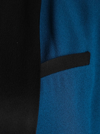 Excellent Rachel Zoe Teal Jumpsuit XS with Black Lapels &amp; Cuffs