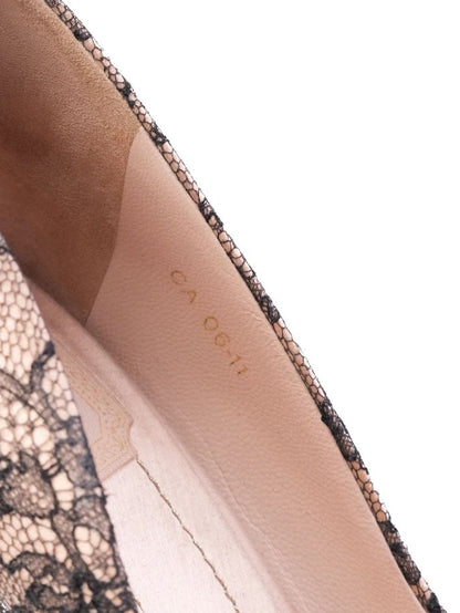 Excellent Dior High-Heeled Platform Shoes Black Lace Size 39 Women