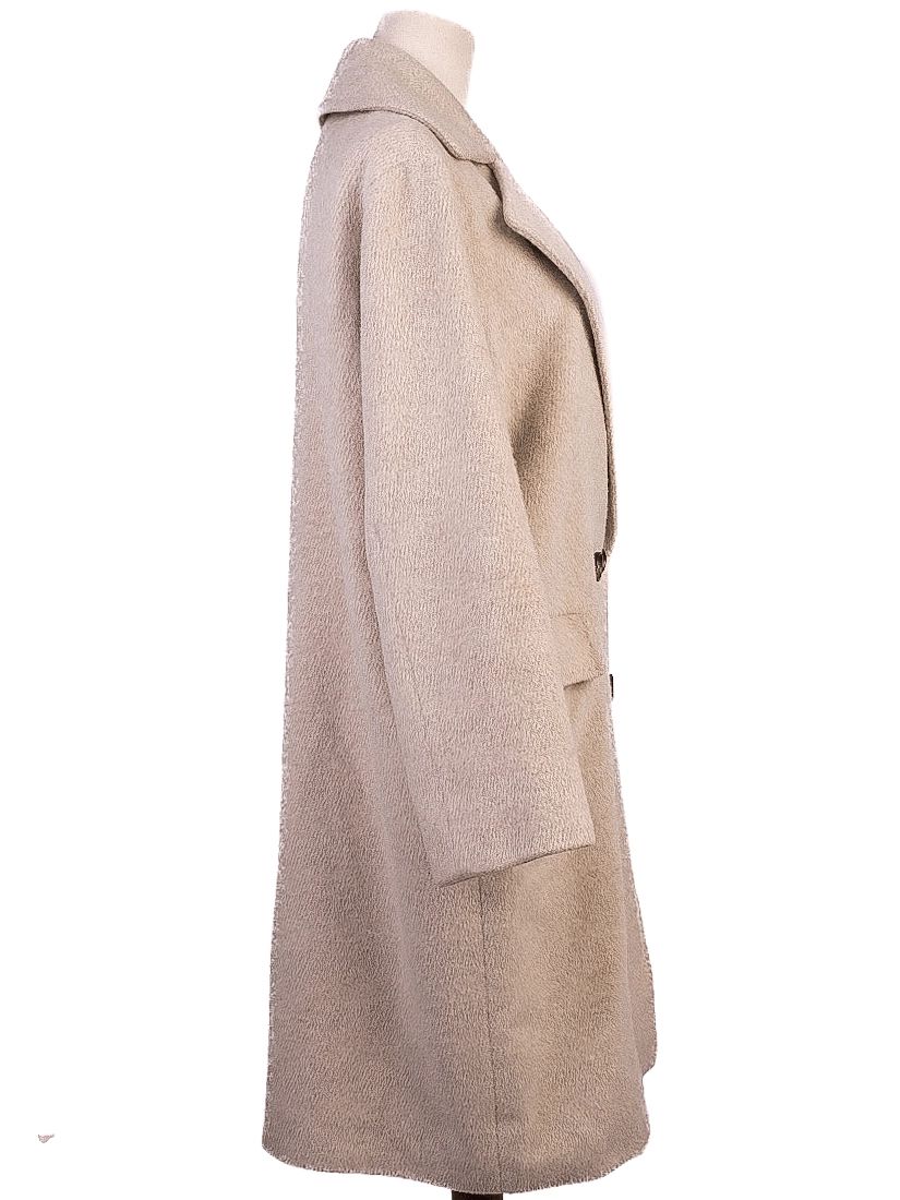 Excellent Gerard Darel WomenÕs White Wool Overcoat, Size S