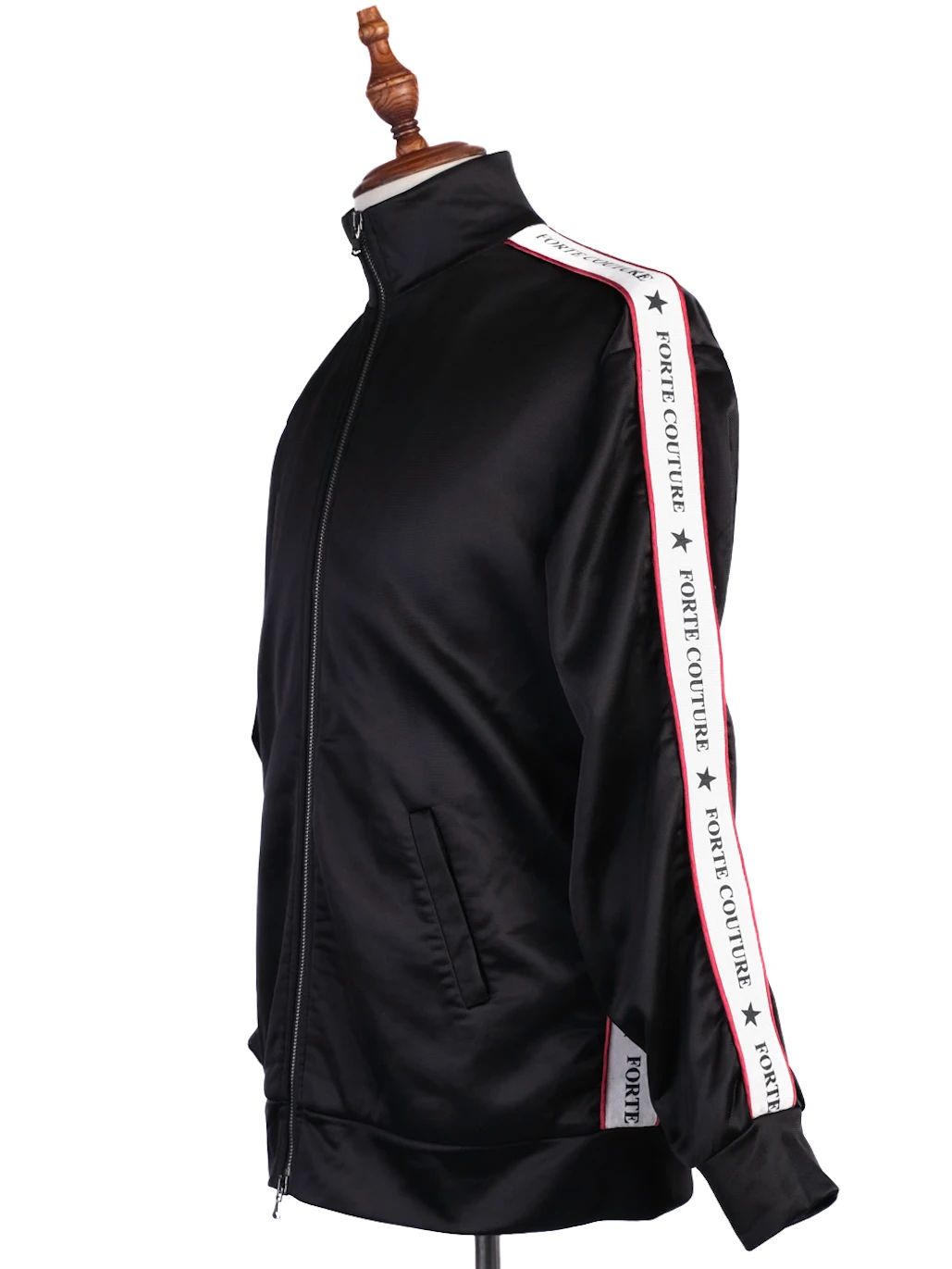 Excellent Forte Couture Black Zip-Up Jacket Size M,S