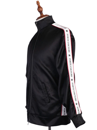 Excellent Forte Couture Black Zip-Up Jacket Size M,S