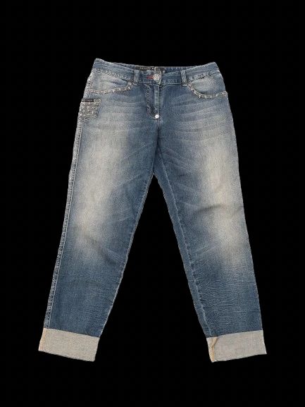 Excellent Phillipp Plein Blue Jeans Size S with Decorative Details
