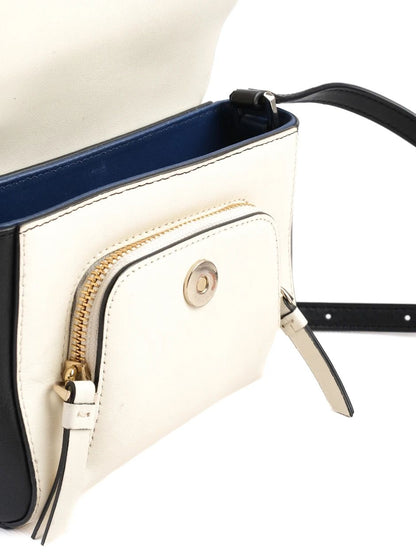 Excellent DKNY Crossbody Bag Navy Blue White Black Genuine Leather