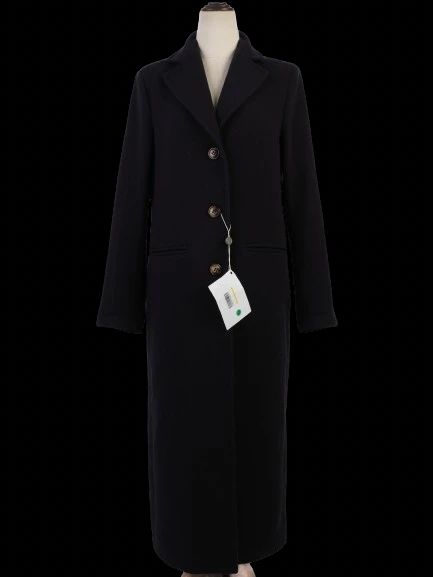 NEW Beatrice B. Long Blue Wool Coat Size S