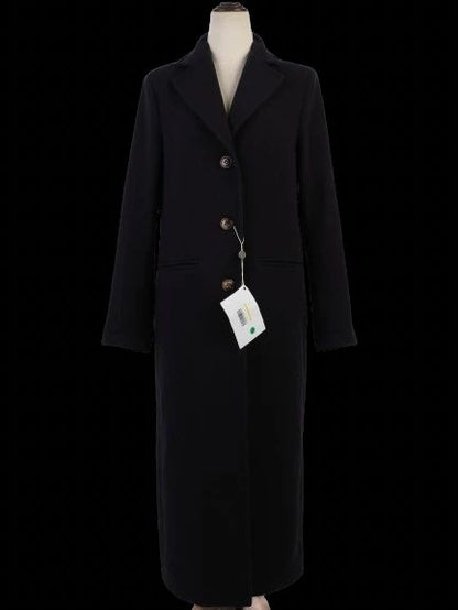 NEW Beatrice B. Long Blue Wool Coat Size S