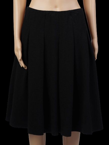Oscar de la Renta Black Wool A-Line Skirt Size L Excellent Condition