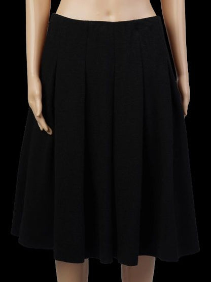 Oscar de la Renta Black Wool A-Line Skirt Size L Excellent Condition