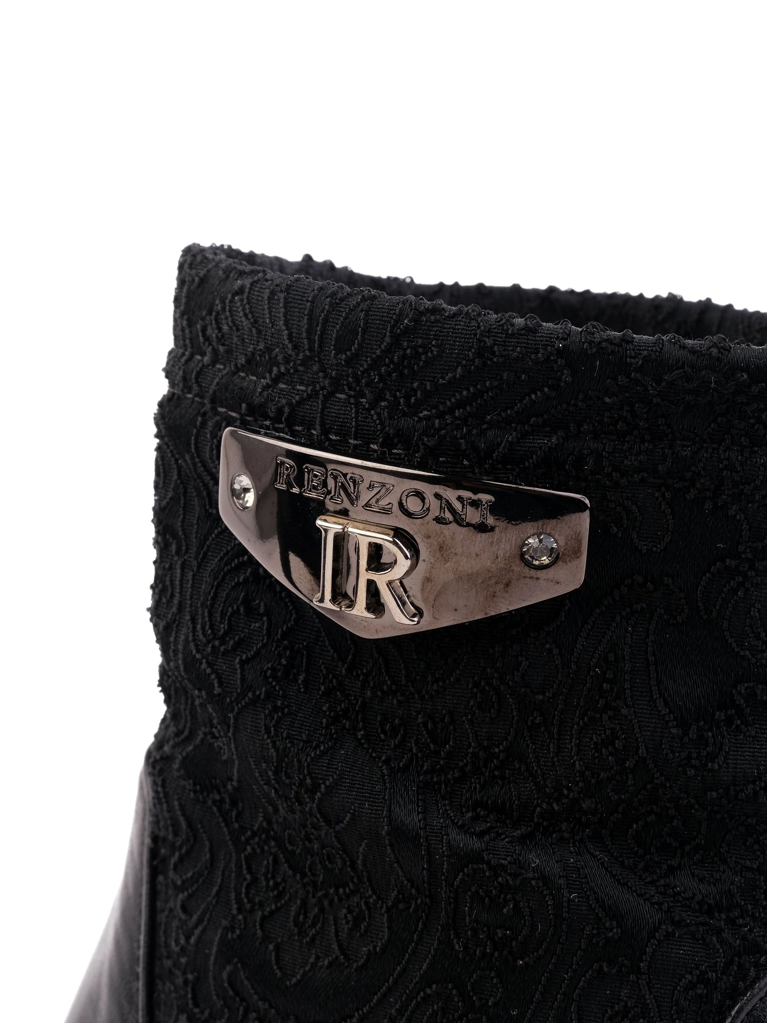 Good Renzoni Black Leather High-Heeled Ankle Boots Size 37