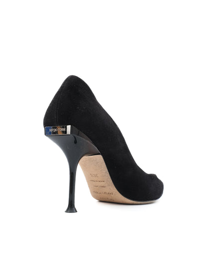 Excellent Sergio Rossi Black Genuine Suede High Heels Size 36.5