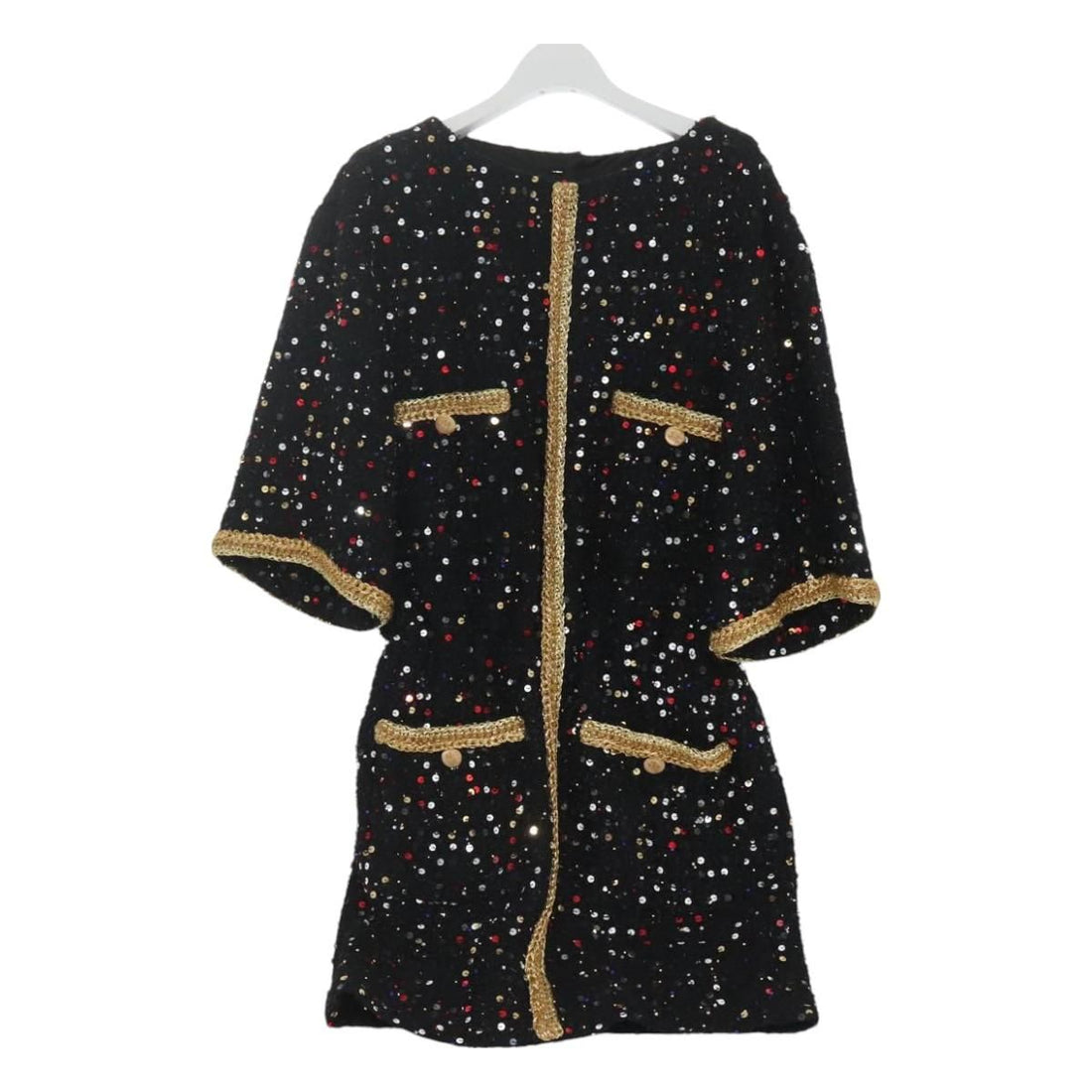 Chanel One Piece Shirt Tweed Black Cc Auth