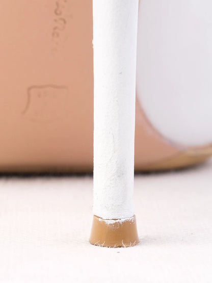 Excellent Gianvito Rossi White Leather High-Heeled Shoes Size 39