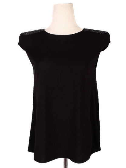 NEW Armani Collezioni Black Sleeveless Top Size S with Embellishments