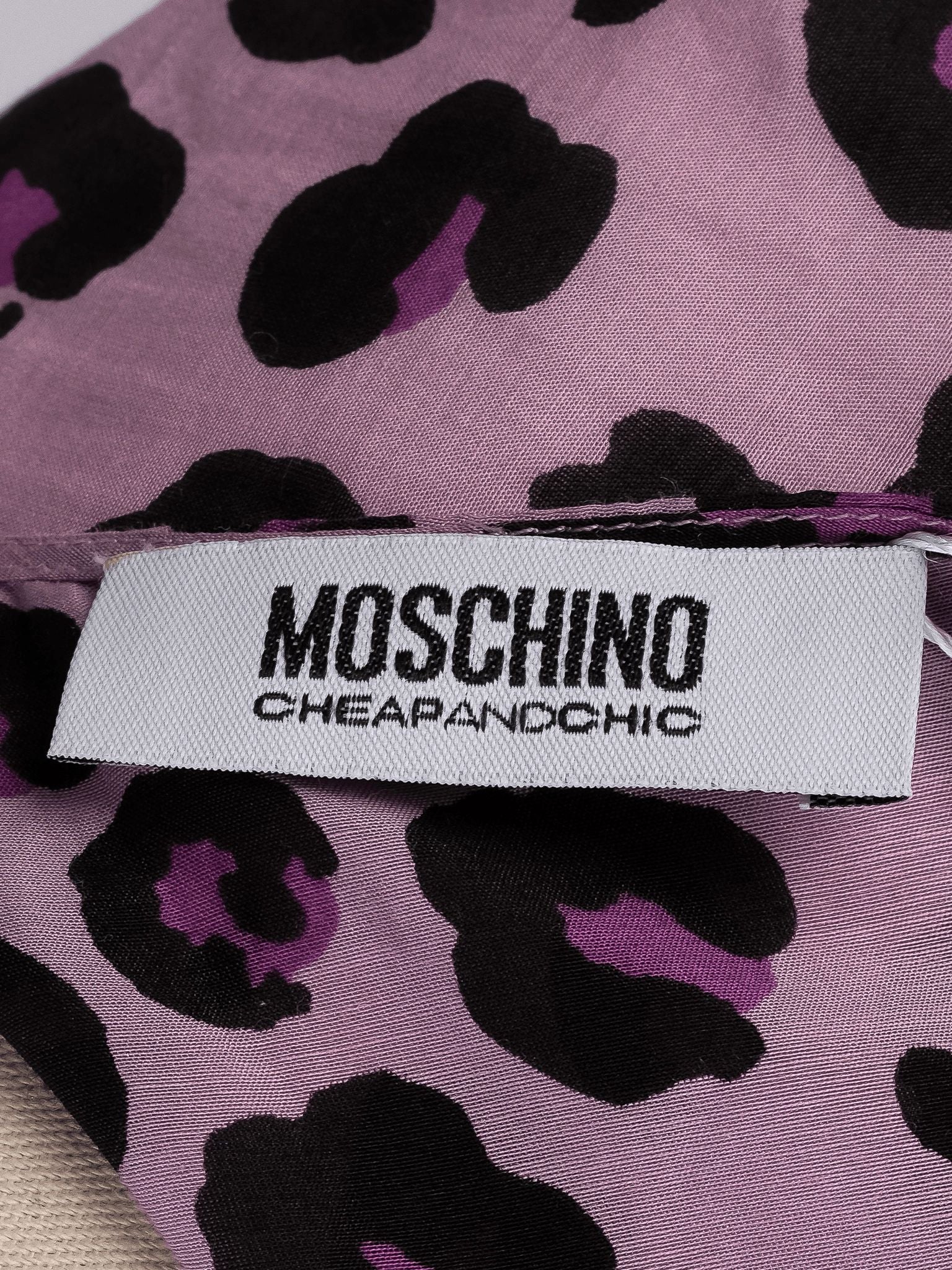 Moschino Pink Silk WomenÕs Dress L Leopard Print Sleeveless