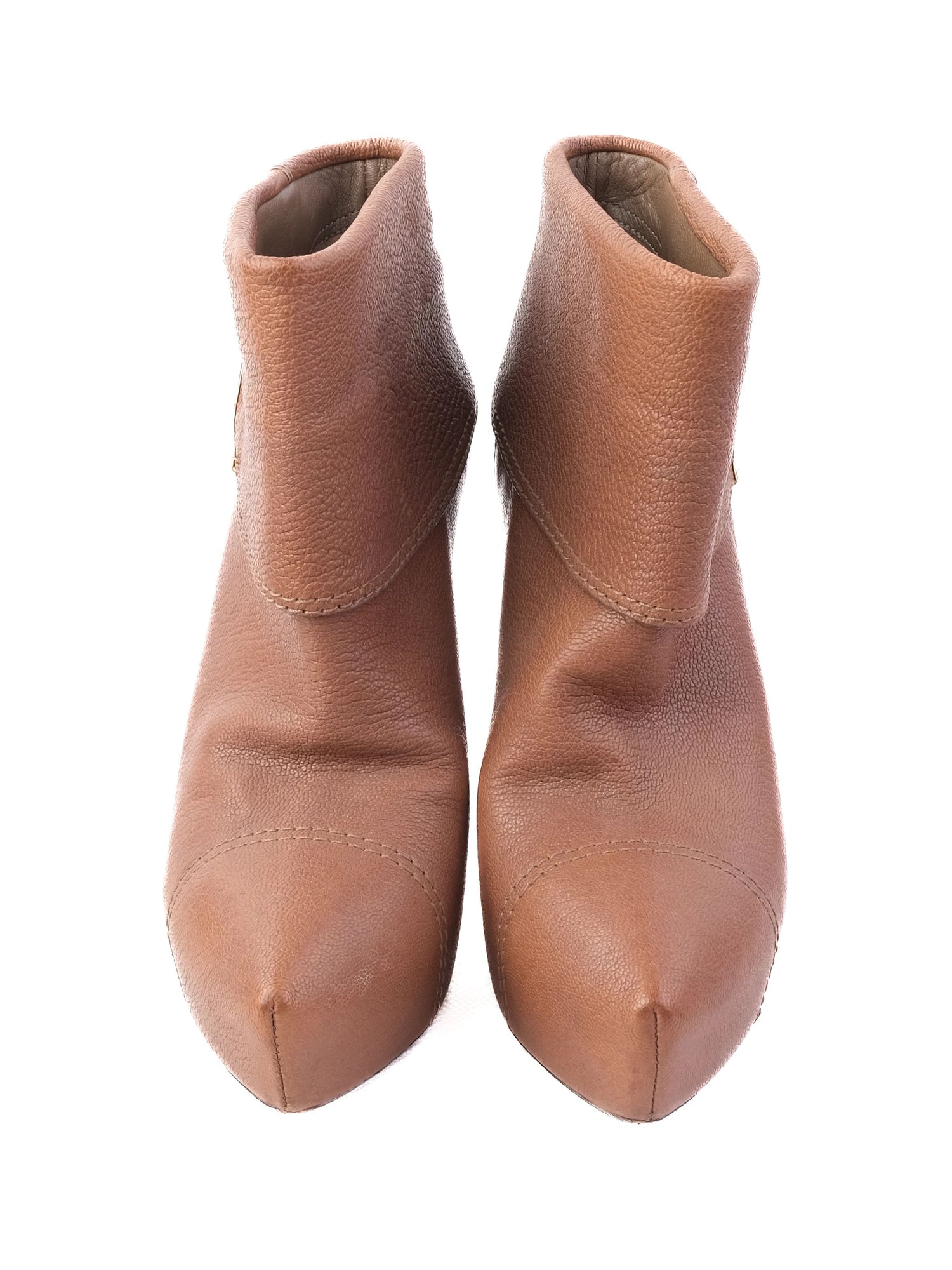 Excellent Louis Vuitton Orange Leather Ankle Boots Size 36
