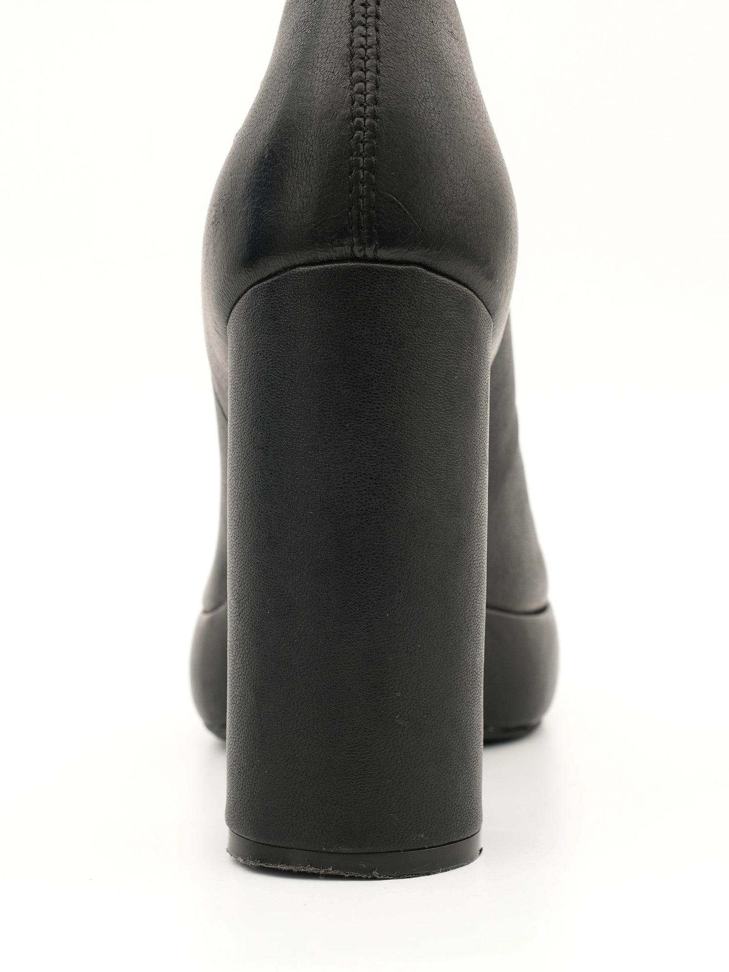 Vic Matie Black Leather High-Heeled Ankle Boots Size 37