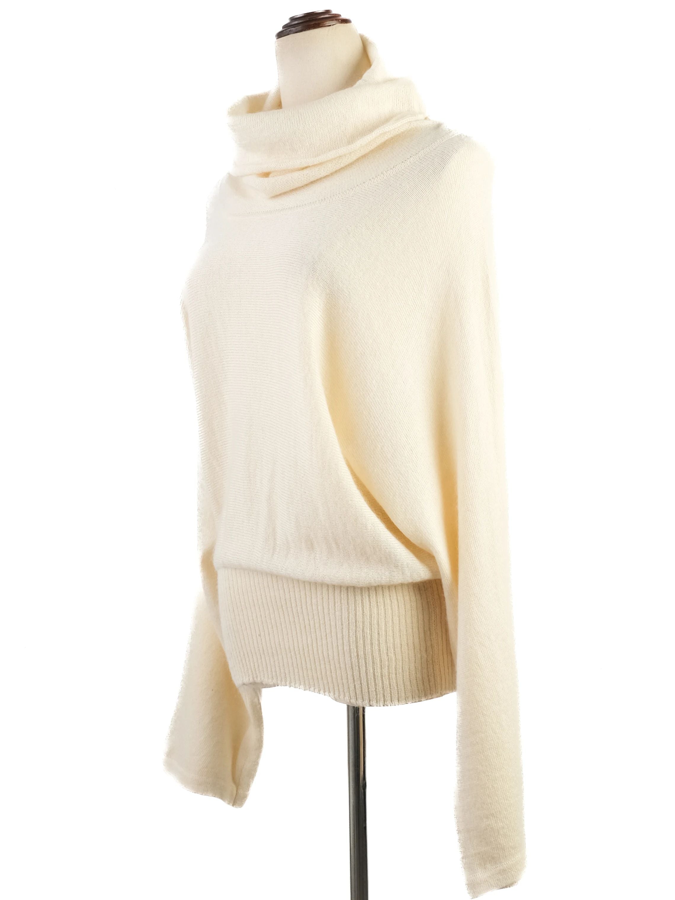Luisa Spagnoli Excellent White Wool Turtleneck Sweater Size S