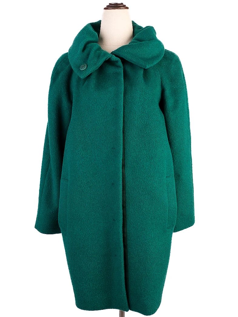 Excellent MAX&amp;Co Green Wool Coat Size S with Large Collar