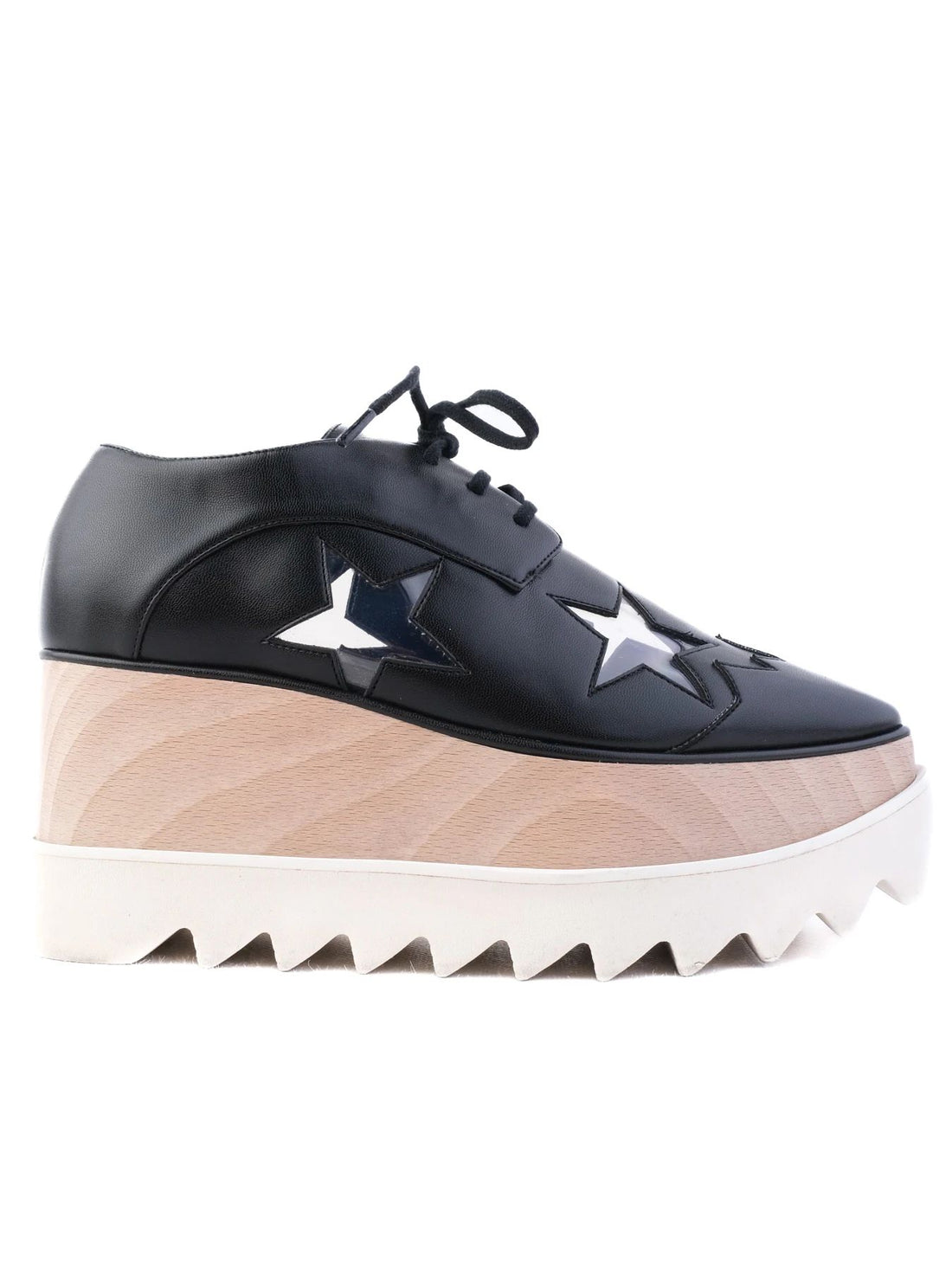 Excellent Stella McCartney Black Leather Platform Shoes Size 35