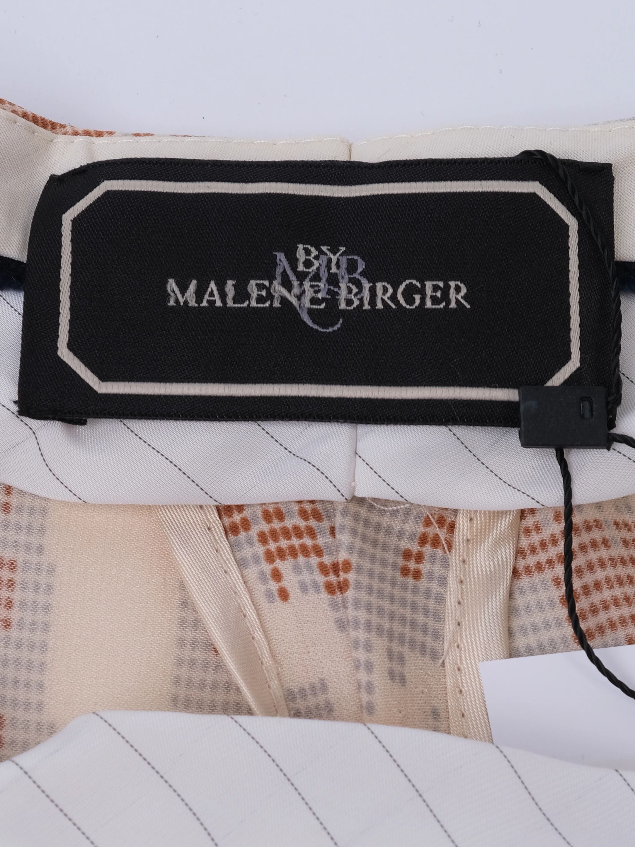 NEW By Malene Birger White Patterned Pants Size S Viscose