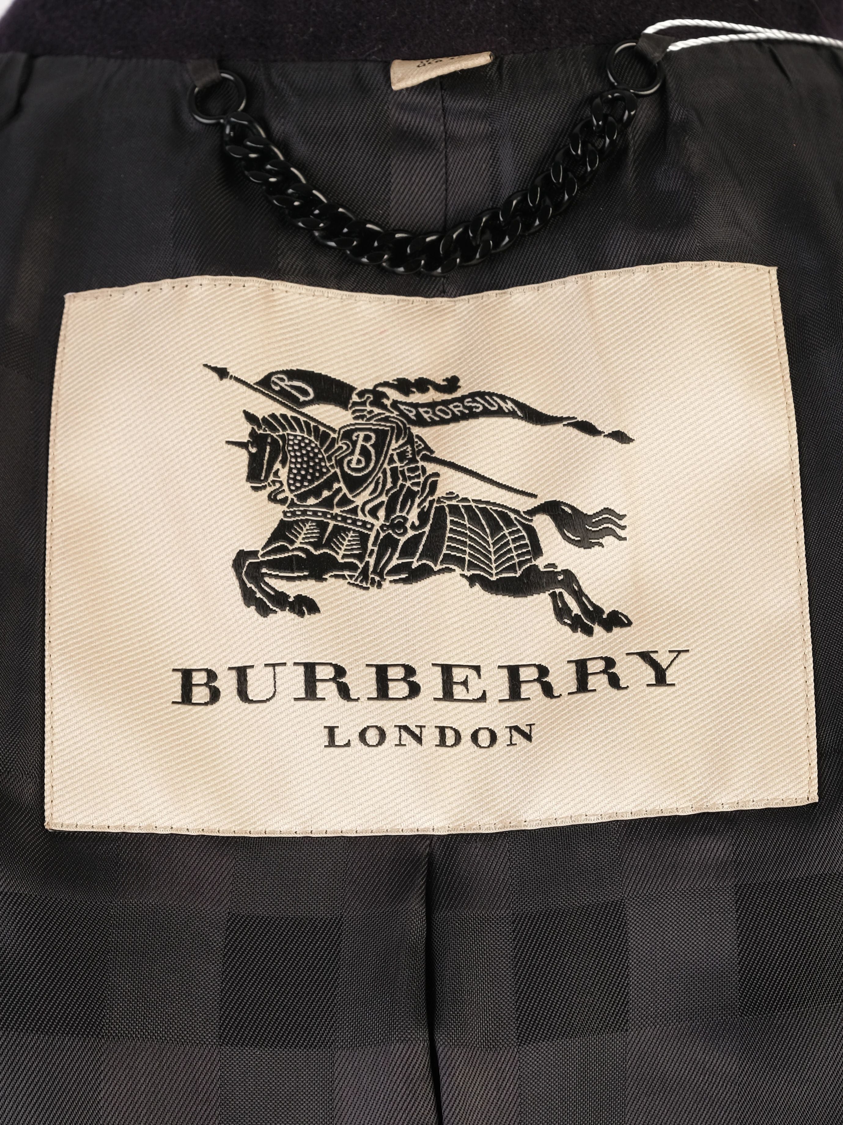 Excellent Burberry Black Wool Peacoat Double-Breasted Size S