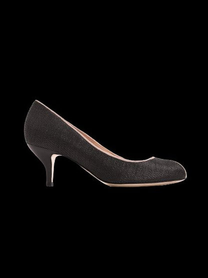 Excellent Fabi Black Leather Peep-Toe High Heels Size 37