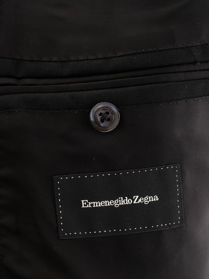 Perfect Ermenegildo Zegna Black Wool Suit Size XL for Men